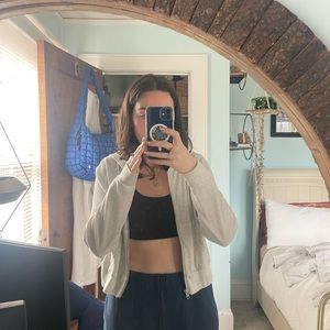 Waffle knit aritzia zip up